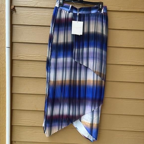 Adrienne Landou Soleil Crossover Pleated Skirt Size Medium - Picture 3 of 8